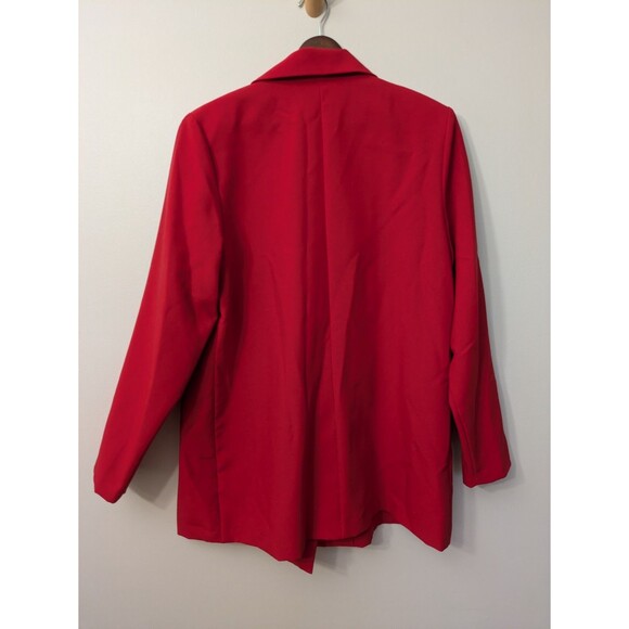 Roamans Womens Blazer Size 16 Red Double Breasted Career Vtg 90s Classic - Picture 4 of 9